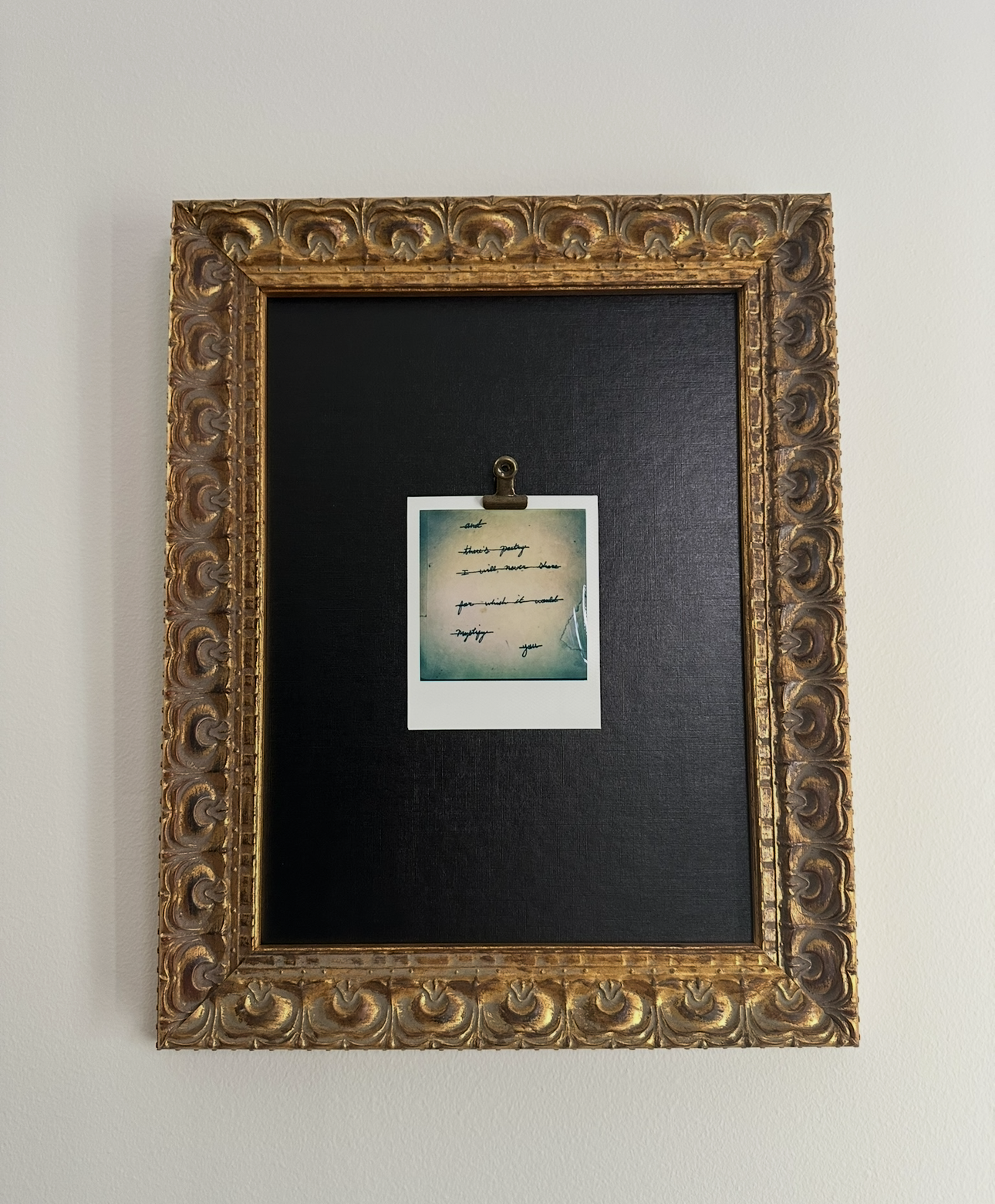 Poems on Polaroids — original poem by Curtis, professionally framed, revealed on arrival